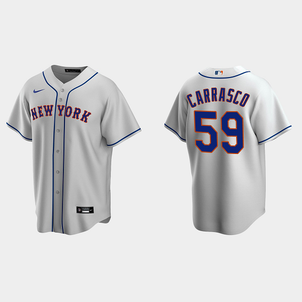 Men's New York Mets #59 Carlos Carrasco Gray Road MLB Jersey