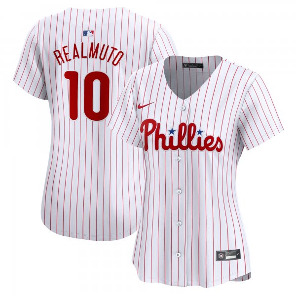 Women's Philadelphia Phillies #10 J.T. Realmuto Nike White Home Limited Player Jersey