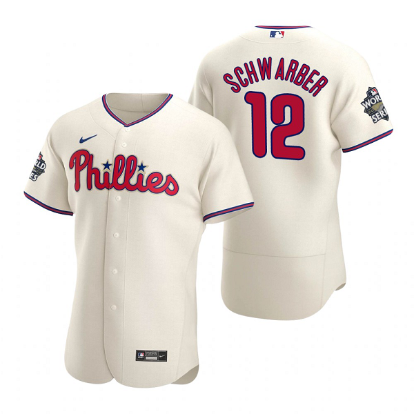 Philadelphia Phillies Kyle Schwarber Cream 2022 World Series Flex Base Jersey