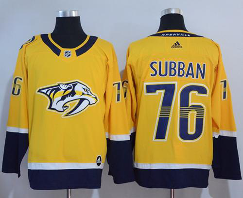 Adidas Nashville Predators #76 P.K Subban Gold Home Stitched NHL Jersey