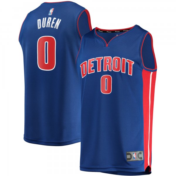 Men's Detroit Pistons Jalen Duren Fanatics Blue Fast Break Replica Jersey - Icon Edition