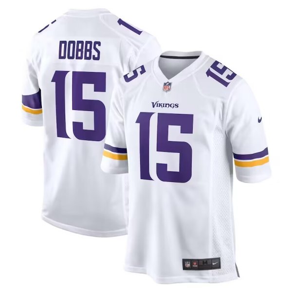 Men's Minnesota Vikings #15 Joshua Dobbs Nike White Game Jersey