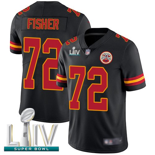 Kansas City Chiefs #72 Eric Fisher Black Super Bowl LIV Bound Men's Stitched NFL Limited Rush Jersey