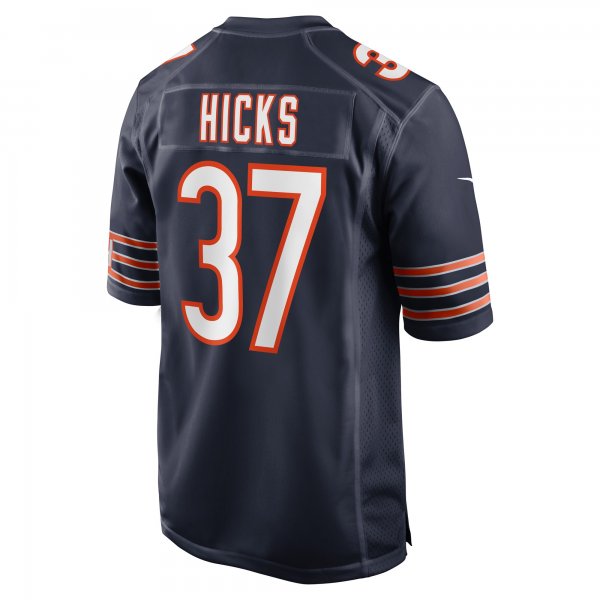 Men's Chicago Bears Elijah Hicks Nike Navy Game Player Jersey