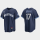 Men's Chicago Cubs #17 Kris Bryant Navy 2021 MLB City Connect Cool Base Jersey