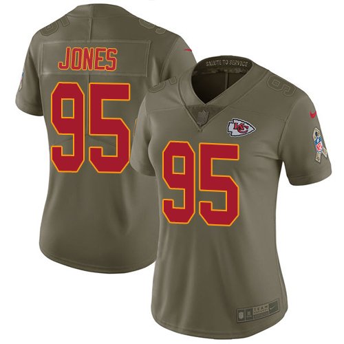 Nike Kansas City Chiefs #95 Chris Jones Olive Women's Stitched NFL Limited 2017 Salute to Service Jersey