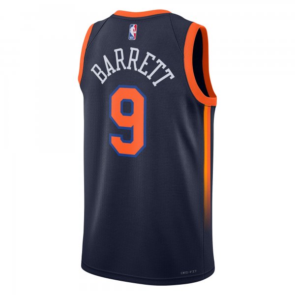 Unisex New York Knicks RJ Barrett Jordan Brand Navy Swingman Jersey - Statement Edition