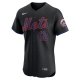 Men's New York Mets Francisco Lindor Nike Black Alternate Elite Player Jersey