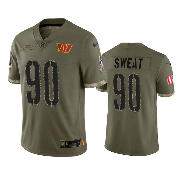 Washington Commanders Montez Sweat #90 Olive 2022 Salute To Service Limited Jersey