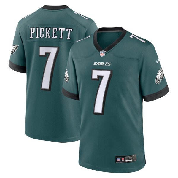 Men's Philadelphia Eagles #7 Kenny Pickett Nike Midnight Green Game Jersey