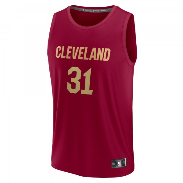 Men's Cleveland Cavaliers Jarrett Allen Fanatics Wine Fast Break Replica Jersey - Icon Edition