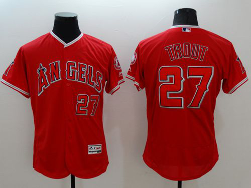 Los Angeles Angels of Anaheim #27 Mike Trout Red Flexbase Collection Stitched MLB Jersey