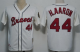 Big Size Atlanta Braves #44 Hank Aaron 1963 Cream Throwback Jersey