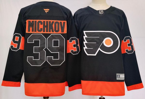 Men's #39 Matvei Michkov Philadelphia Flyers Black City Edition Jersey