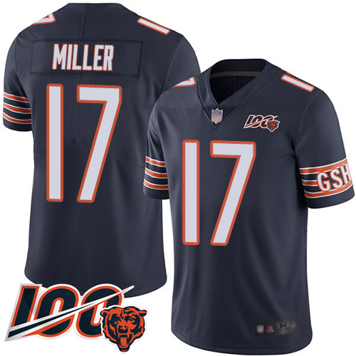 Chicago Bears #17 Anthony Miller Navy Blue Team Color Men's Stitched NFL 100th Season Vapor Limited Jersey