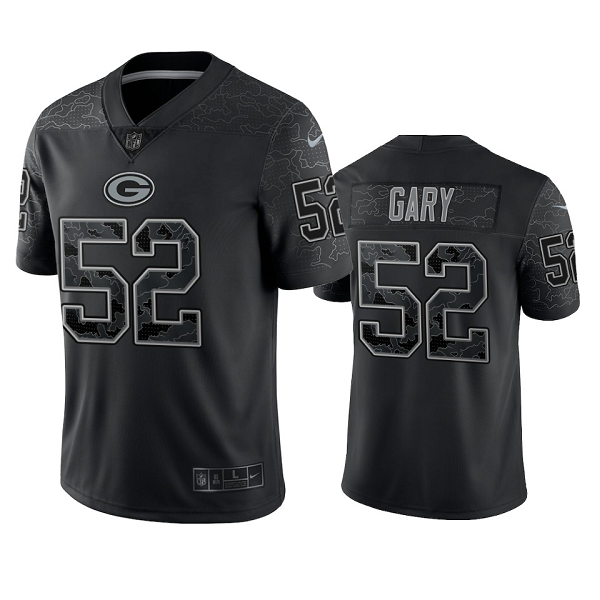 Green Bay Packers Rashan Gary Black Reflective Limited Jersey #52