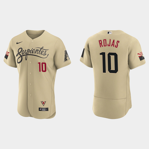 Men's Arizona Diamondbacks #10 Josh Rojas Gold 2021 MLB City Connect Flex Base Jersey