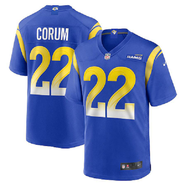 Men's Los Angeles Rams #22 Blake Corum Nike Royal 2024 NFL Draft Limited Player Jersey