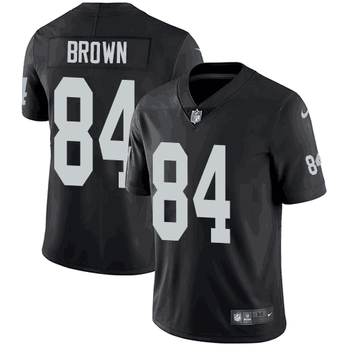 Men's Nike Las Vegas Raiders #84 Antonio Brown Limited Home Black NFL Rush Vapor Untouchable Jersey