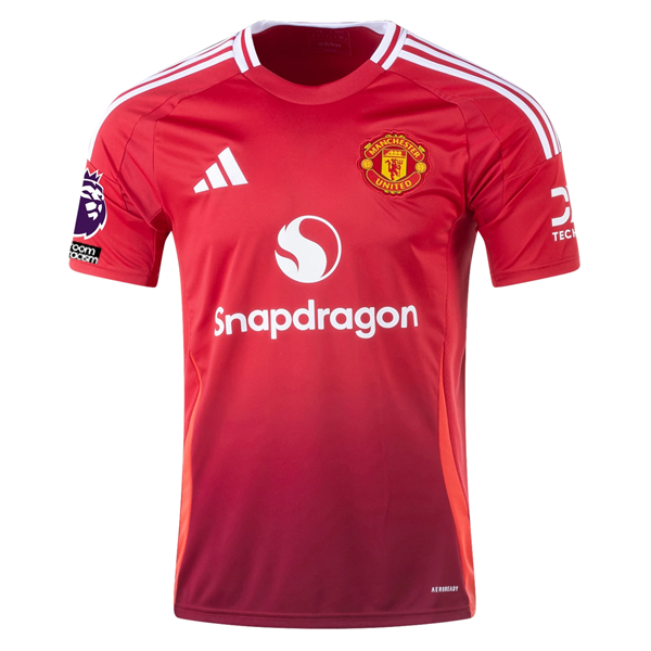 adidas Manchester United Lisandro Martinez Home Jersey w/ EPL + No Room For Racism 24/25 (MUFC Red)