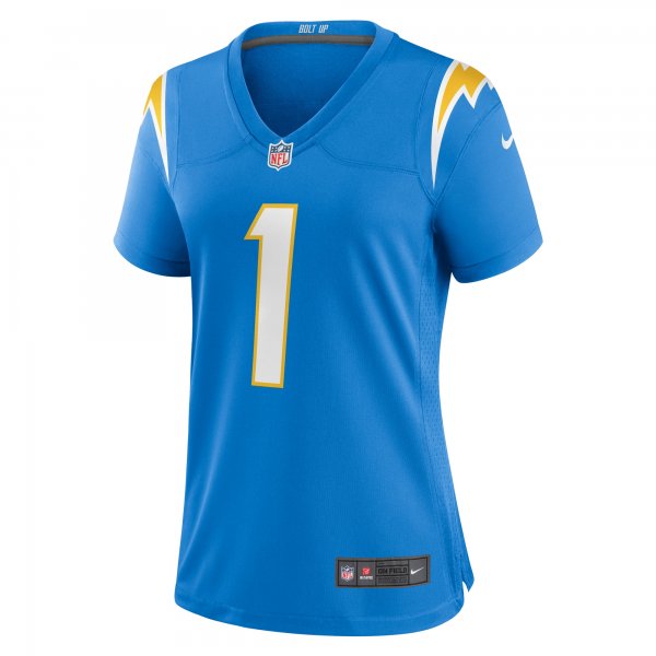 Women's Los Angeles Chargers Number 1 Mom Nike Powder Blue Game Jersey