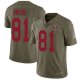 Nike San Francisco 49ers #81 Terrell Owens Olive Men's Stitched NFL Limited 2017 Salute to Service Jersey