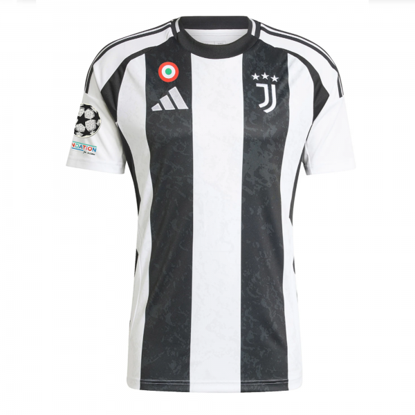 adidas Juventus Manuel Locatelli Home Jersey w/ Champions League + Copa Italia Patches 24/25 (White/Black)
