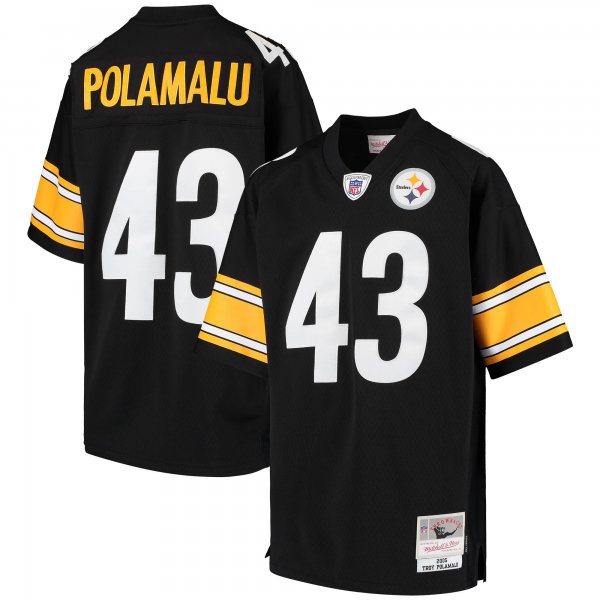 Youth Pittsburgh Steelers Troy Polamalu Mitchell & Ness Black 2005 Gridiron Classics Retired Player Legacy Jersey