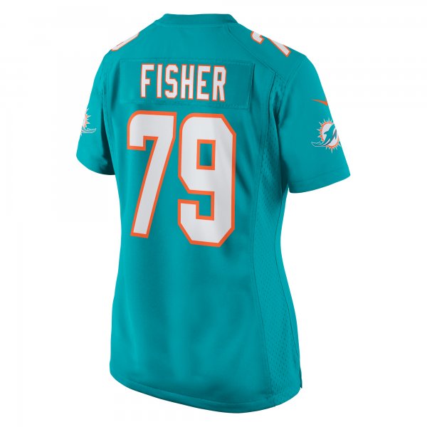 Women's Miami Dolphins Eric Fisher Nike Aqua Home Game Player Jersey