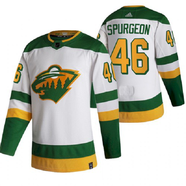 Men's Minnesota Wild Jared Spurgeon 2021 Reverse Retro White Jersey