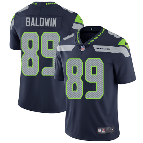 Men's Nike Seattle Seahawks #89 Doug Baldwin Steel Blue Team Color Stitched NFL Vapor Untouchable Limited Jersey