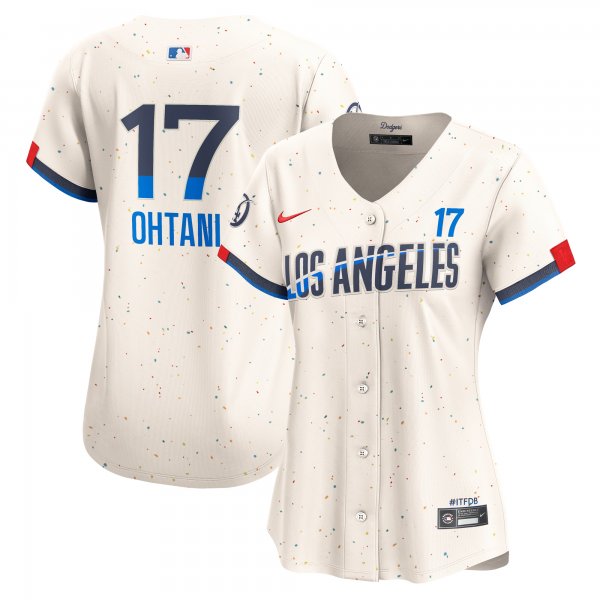 Women's Los Angeles Dodgers #17 Shohei Ohtani Nike Cream 2024 City Connect Cool Base Jersey