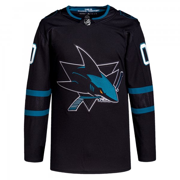 Men's San Jose Sharks  adidas Black Alternate  Primegreen Custom Jersey