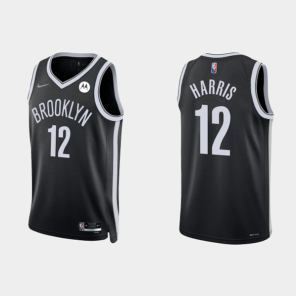 Men's Brooklyn Nets #12 Joe Harris Black NBA 2021/22 75th Anniversary Diamond Icon Stitched Jersey