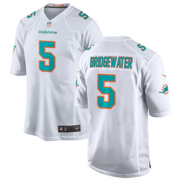 Men's Miami Dolphins #5 Teddy Bridgewater Alternate Game White Jersey