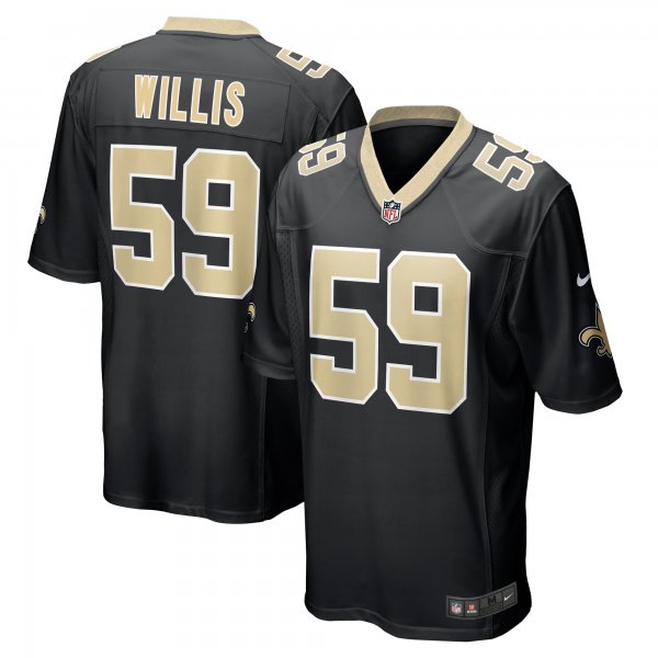 Men's New Orleans Saints Jordan Willis Nike  Black Team Game Jersey