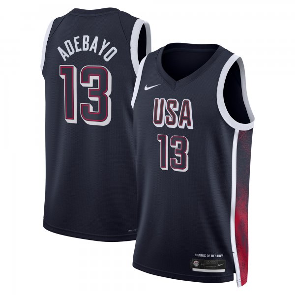 Unisex Men's USA Basketball #13 Bam Adebayo Nike Navy 2024 Swingman Player Jersey