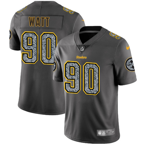 Nike Pittsburgh Steelers #90 T. J. Watt Gray Static Men's Stitched NFL Vapor Untouchable Limited Jersey