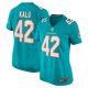 Women's Miami Dolphins Joshua Kalu Nike  Aqua Team Game Jersey