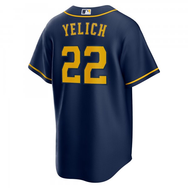 Men's Milwaukee Brewers Christian Yelich Nike Navy Alternate Replica Player Jersey