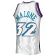 Men's Utah Jazz Karl Malone Mitchell & Ness Platinum 1996/97 Hardwood Classics 75th Anniversary Swingman Jersey