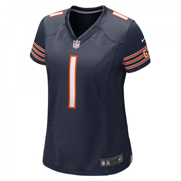 Women's Chicago Bears Number 1 Mom Nike Navy Game Jersey