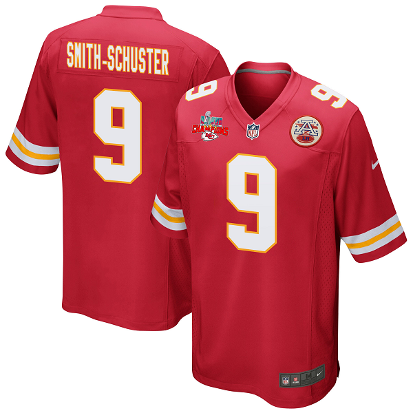 JuJu Smith-Schuster #9 Kansas City Chiefs Super Bowl LVII Champions 3 Stars Men's Game Red NFL Jersey