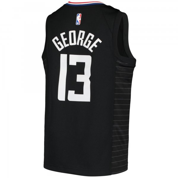 Youth LA Clippers Paul George Jordan Brand Black 2020/21 Swingman Player Jersey - Statement Edition