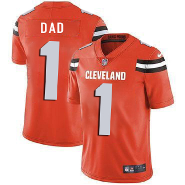 Men's Nike Cleveland Browns #1 Dad Orange Alternate Vapor Untouchable Limited Player NFL Jersey