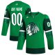 Men's Chicago Blackhawks  adidas Kelly Green St. Patrick's Day Custom Jersey