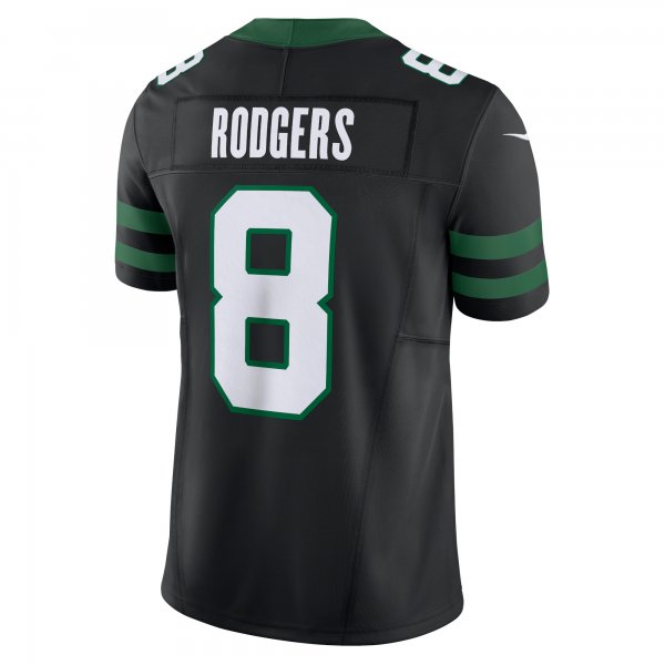 Men's New York Jets Aaron Rodgers Nike Legacy Black Alternate Vapor F.U.S.E. Limited Jersey