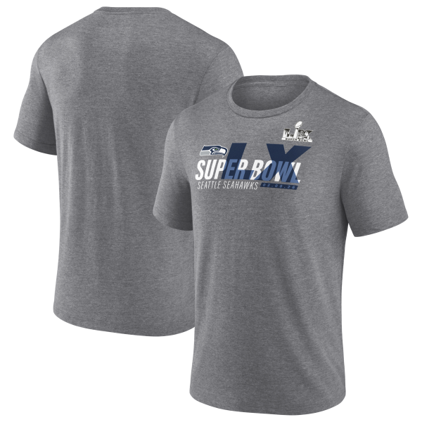 Men's Seattle Seahawks  Heather Gray Super Bowl LX Made It Tri-Blend T-Shirt
