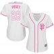 San Francisco Giants #28 Buster Posey White/Pink Fashion Women's Stitched MLB Jersey