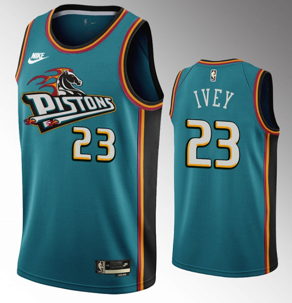 Youth Detroit Pistons #23 Jaden Ivey 2022-23 Classic Edition Teal Swingman NBA Jersey